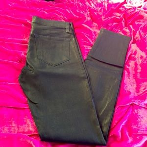J Brand Black Waxed Skinny Leggings Size 26